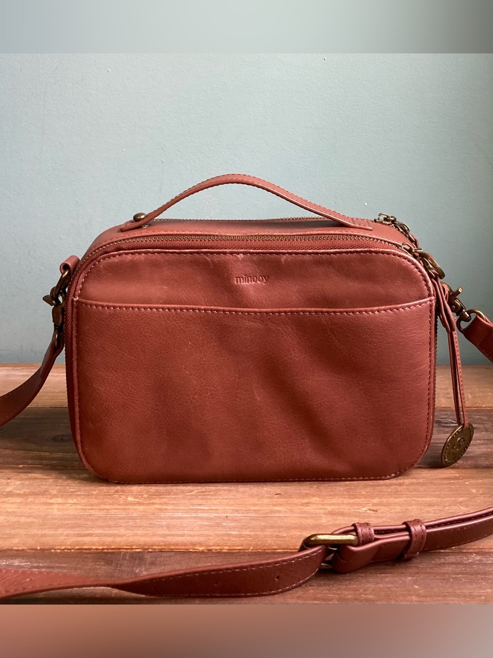 Minooy Clio Full Grain Leather Crossbody Bag 1.5L
